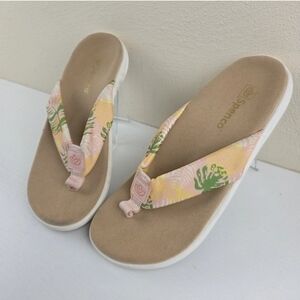 Spenco Sandals Womens 6.5 B Slip On Flip Flops‎ Comfort Shoes Tropical Victoria